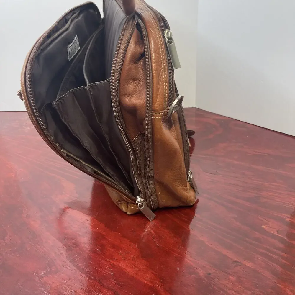 Pelle Studio Genuine Leather Bag Brown Shoulder Messenger Satchel Document Bag